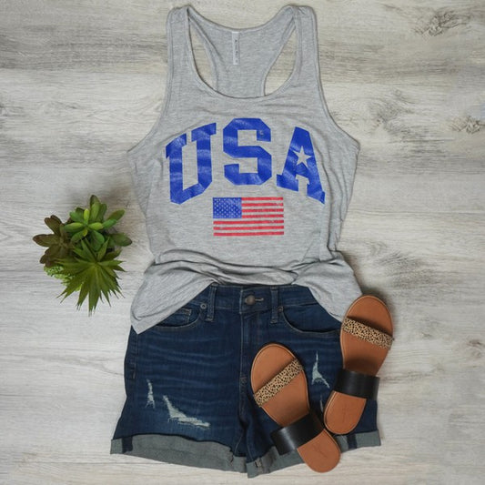 Plus USA Solid Sleeveless Racerback Top