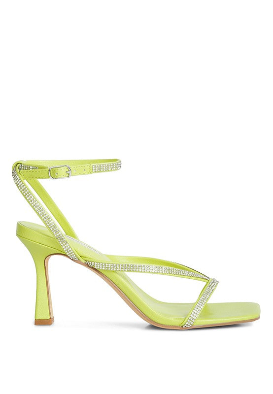 Crush It Diamante Mid Heel Sandal