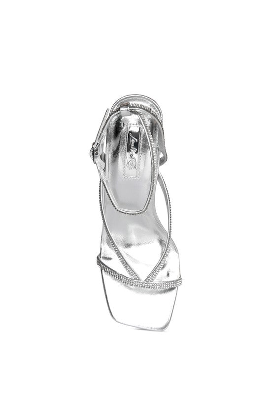 Crush It Diamante Mid Heel Sandal