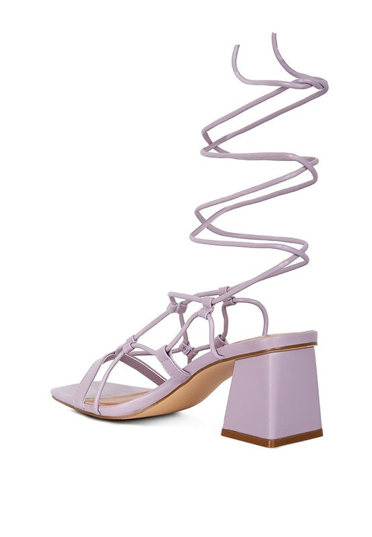 Provoked Lace Up Block Heeled Sandal