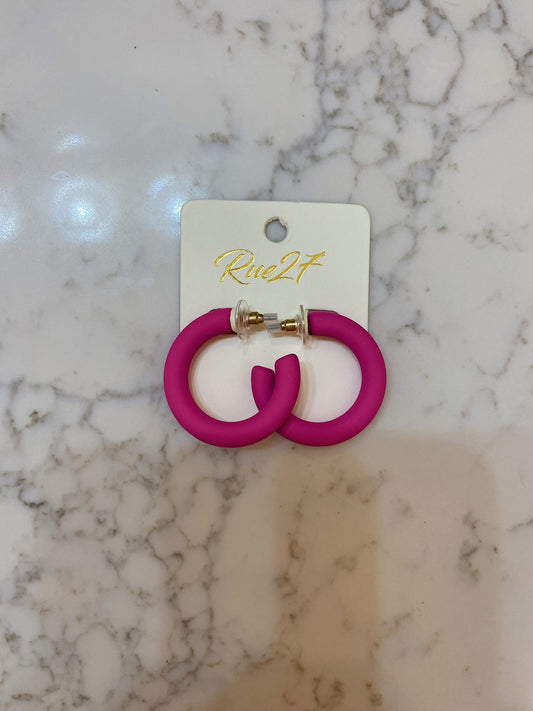 Magenta solid hoops